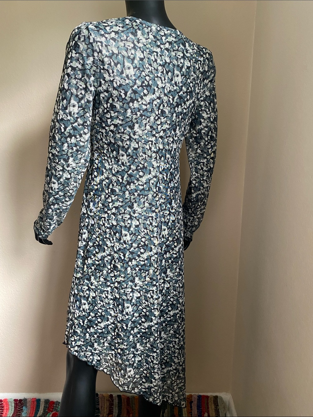 Oak & Trellis Sheer Chic Asymmetrical V-Neck Dress - Picture 7 of 14